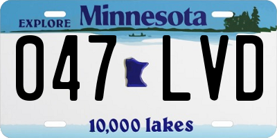 MN license plate 047LVD
