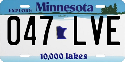 MN license plate 047LVE