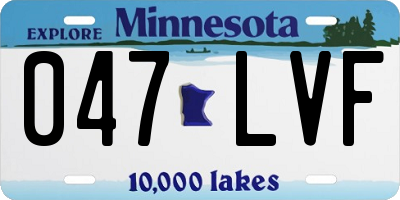 MN license plate 047LVF