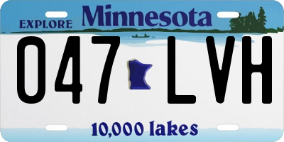 MN license plate 047LVH
