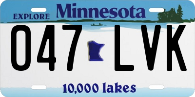 MN license plate 047LVK