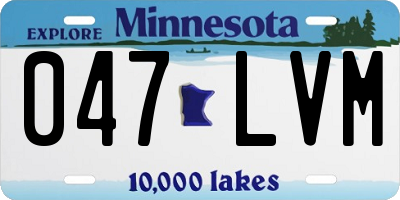 MN license plate 047LVM