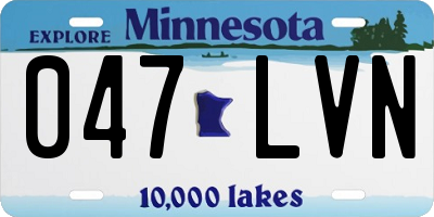 MN license plate 047LVN