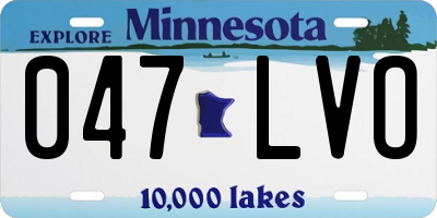 MN license plate 047LVO