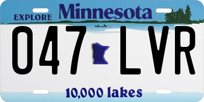 MN license plate 047LVR