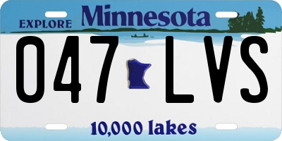 MN license plate 047LVS