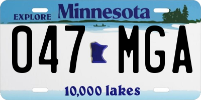 MN license plate 047MGA