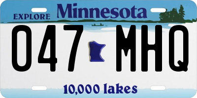 MN license plate 047MHQ