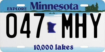 MN license plate 047MHY