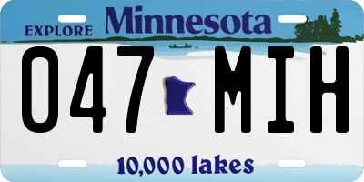 MN license plate 047MIH