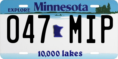 MN license plate 047MIP