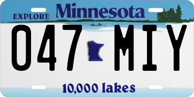 MN license plate 047MIY