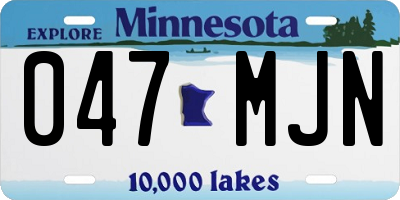 MN license plate 047MJN