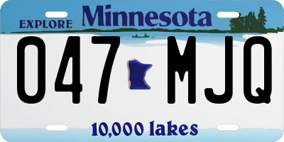 MN license plate 047MJQ