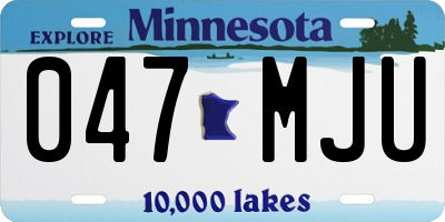 MN license plate 047MJU