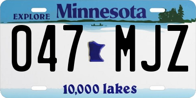 MN license plate 047MJZ