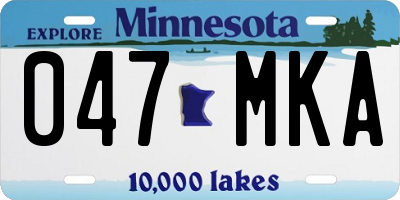 MN license plate 047MKA