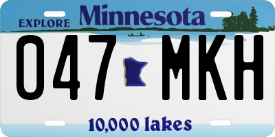 MN license plate 047MKH
