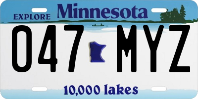 MN license plate 047MYZ