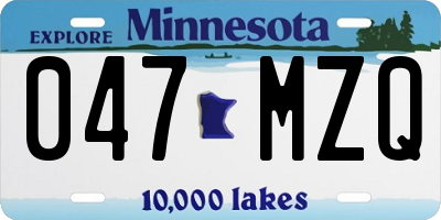 MN license plate 047MZQ