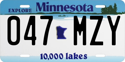 MN license plate 047MZY