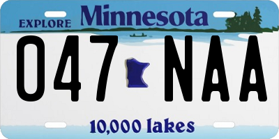 MN license plate 047NAA
