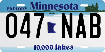 MN license plate 047NAB