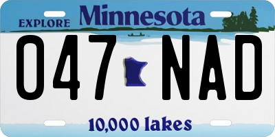 MN license plate 047NAD