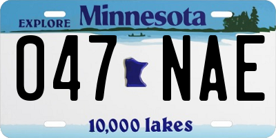 MN license plate 047NAE