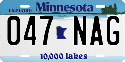 MN license plate 047NAG