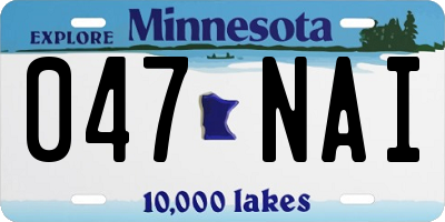 MN license plate 047NAI