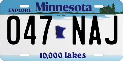 MN license plate 047NAJ