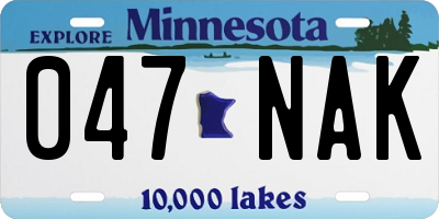 MN license plate 047NAK