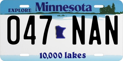 MN license plate 047NAN