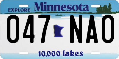 MN license plate 047NAO