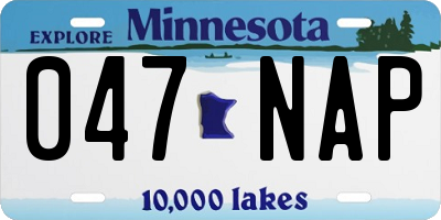 MN license plate 047NAP