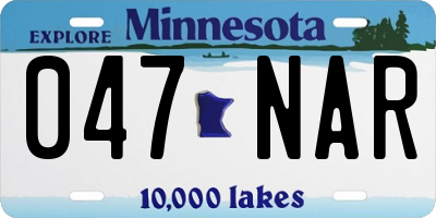 MN license plate 047NAR