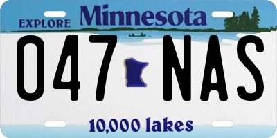 MN license plate 047NAS