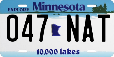 MN license plate 047NAT