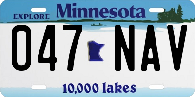 MN license plate 047NAV