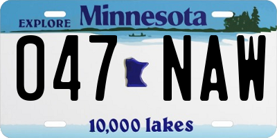 MN license plate 047NAW