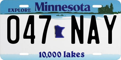 MN license plate 047NAY