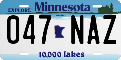MN license plate 047NAZ