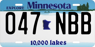 MN license plate 047NBB