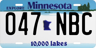 MN license plate 047NBC