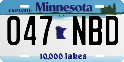 MN license plate 047NBD