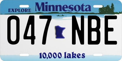 MN license plate 047NBE