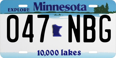 MN license plate 047NBG