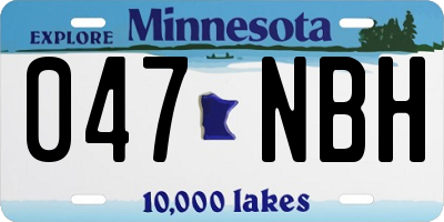 MN license plate 047NBH