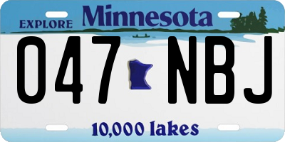 MN license plate 047NBJ